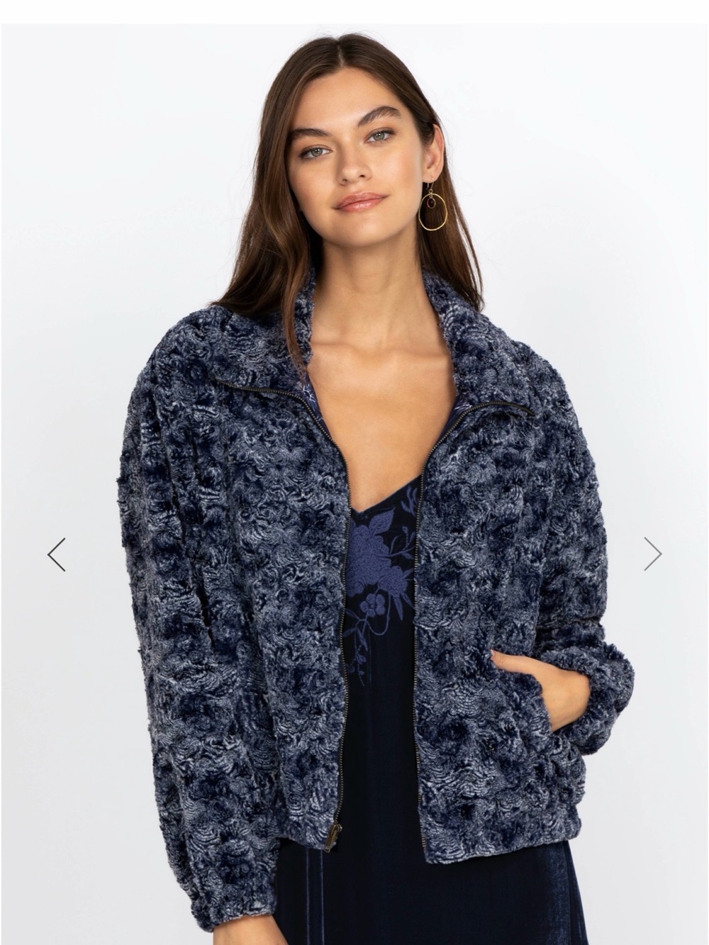 Johnny Was Rosaline Faux Fur bomber jacket XL